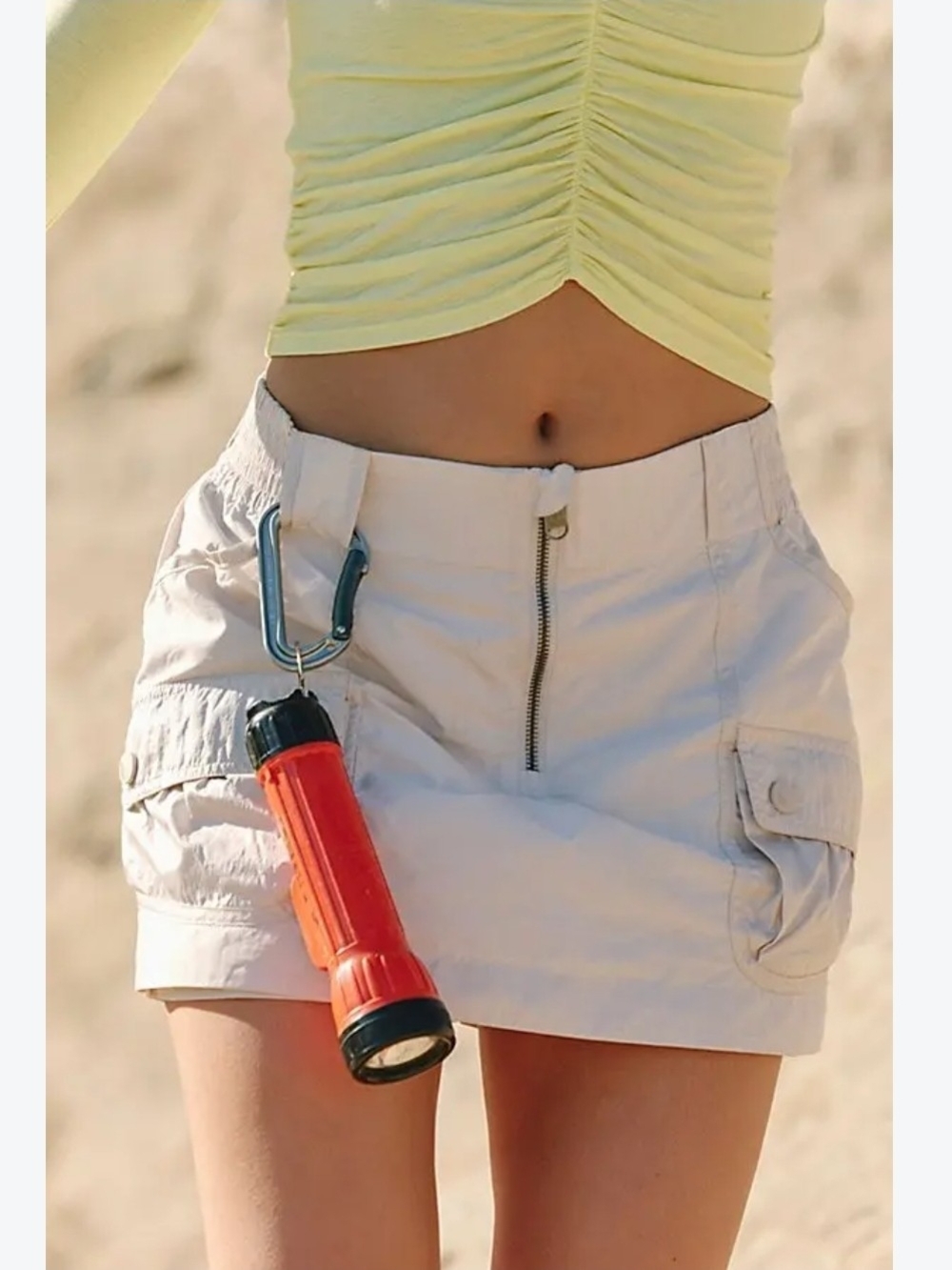 Free People Thru Hiker Skort Movement Women's Ivory Cargo Shorts L